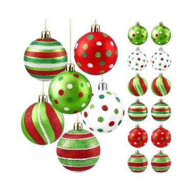 Imagem de Enfeites De Natal Em Forma De Bola Vermelha E Verde, Pacote Com 12, 61