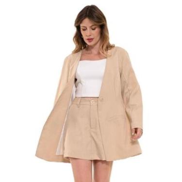 Imagem de Blazer Bisô Alfaiataria Alongado Feminino-Feminino