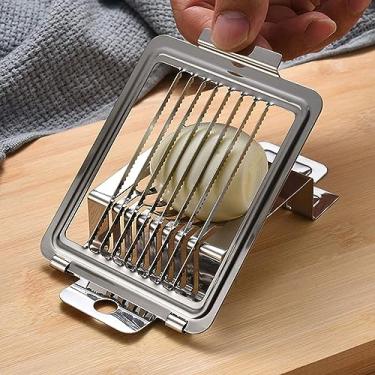 Imagem de Generic Ferramenta de Corte de Ovo Em Aço Inoxidável, Estável, Máquina de Lavar Louça, Cortador Seguro para Ovo Cozido, Banana, Morango, Kiwi, Frutas para Amigos (Lâmina Serrilhada)