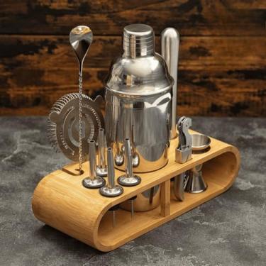 Imagem de Coqueteleira Bartender Homebar Com 12 Peças Inox Bar Kit Barman Drinks Suporte Profissional coqueteleira inox，kit bartender，kit caipirinha
