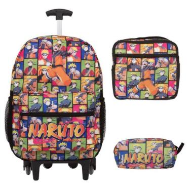 Imagem de Kit Mochila Infantil Masculina Naruto Rodas Envio Imediato - Toys 2U