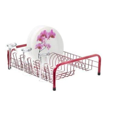 Imagem de Escorredor de louças cama 13 pratos rosa - FIVER