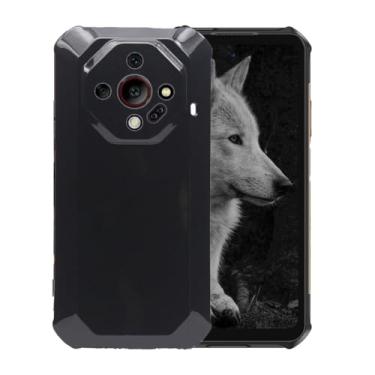 Imagem de WDMYLFTW Capa de silicone para Ulefone Armor X16, capa protetora de corpo inteiro com toque macio e sedoso, à prova de choque com forro de microfibra (preto)