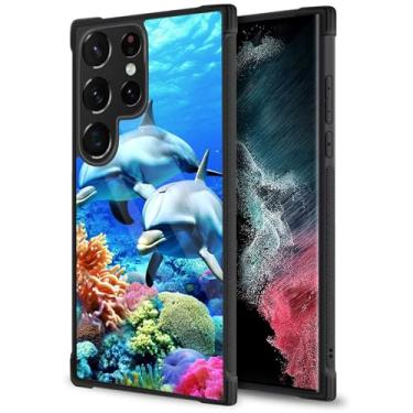 Imagem de JHYYTUJTYP Capa para Galaxy S24 Ultra, textura de pneu antiderrapante macio TPU rígido à prova de choque capa protetora antiarranhões para Samsung Galaxy S24 Ultra 6,8 polegadas, mundo subaquático