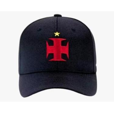 Imagem de Boné Vasco Da Gama Cruz de Malta Vermelho em Preto Supercap-Unissex