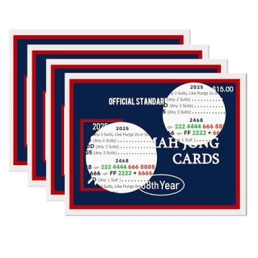 Imagem de WOOIIROM Mahjong Cards 2025 Official Revision Large Print American Mah Jong Cards 2025, 4-PCS