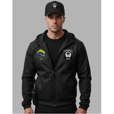 Imagem de Kit Jaqueta Corta Vento E Boné Segurança Unissex Impermeável - Genéric