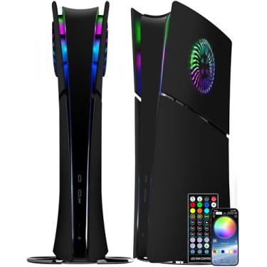 Imagem de Joso Placa frontal para PS5 Slim Digital Edition, capa de substituição antiarranhões à prova de poeira com anel RGB, capa adequada para PS5 Slim Digital, placas para PS5 Slim Accessories - Digital |