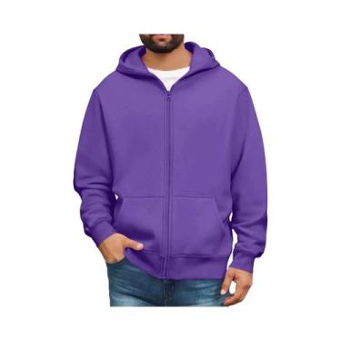 Imagem de Moletom Masculino Com Capuz Em Cor Sólida E Bolsos Tipo Canguru, Jaque