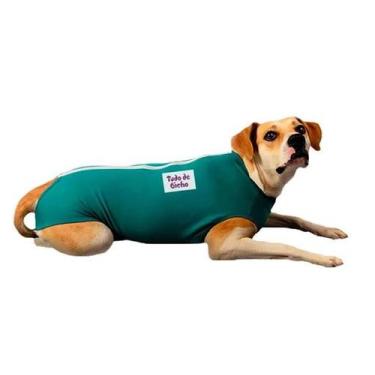 Imagem de Roupa Pós Cirúrgica Tudo De Bicho Zíper Verde - Tam. 15 - PET MODAS