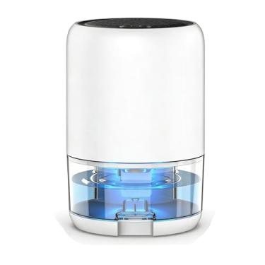 Imagem de Desumidificador compacto silencioso para armário quarto e banheiro, absorvente de umidade portátil para pequenos espaços com desligamento automático, mini desumidificador para redução de umidade