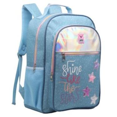 Imagem de Mochila Costas Feminina Juvenil Shine Bright Holográfica Escolar Faculdade Bolsa Yepp-Feminino