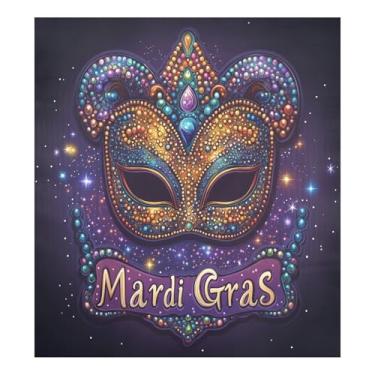 Imagem de Blueangle Máscara colorida de carnaval para lava-louças, capa frontal para lava-louças, adesivos de eletrodomésticos, adesivos de eletrodomésticos, 58 cm C x 66 cm, adesivo magnético decorativo (48)