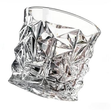 Imagem de Jogo de 2 Copos de Vidro Lapidado 290mL - Design Geométrico, Ideal para Whisky e Drinks, Uso Doméstico e Recebimentos