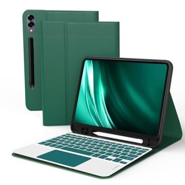 Imagem de Capa com teclado e mouse para Samsung Galaxy Tab S9 FE (verde meia-noite)