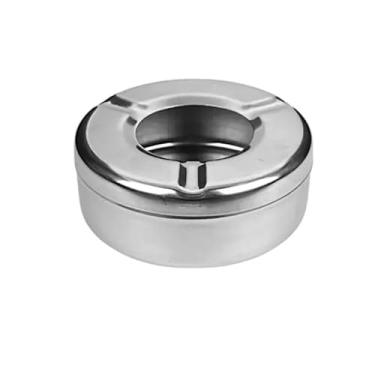 Imagem de Cinzeiro De Metal Com Tampa Giratória E Reservatório Grande