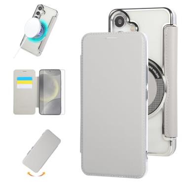 Imagem de Asuwish Capa de celular para Samsung Galaxy S24 Plus/S25 Plus S24+ S25+ 5G capa carteira celular com protetor de tela magnético MagSafe RFID Flip Card Holder S24Plus 24S + S 24 24+ S25Plus 25S 25+