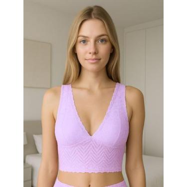 Imagem de Cropped de Renda Blusinha de Alça Grossa - c2 CRIS, Lilás, P