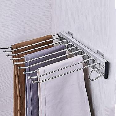 Imagem de Suporte para calças de aço inoxidável, gancho extensível com 9 braços, organizador de armário multifuncional para roupas, toalhas, cachecóis, gravatas - solução para economia de espaço