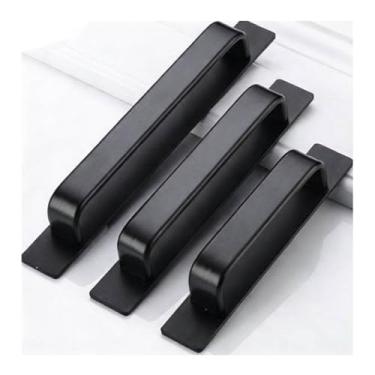 Imagem de Maçaneta da porta deslizante Maçaneta de alumínio sem punção Hardware de substituição universal para portão de tela de celeiro Gaveta de vidro de bolso Porta de armário de cozinha externa comercial