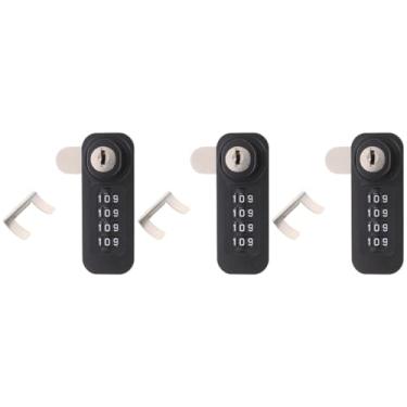 Imagem de 3 peças, 4 fechaduras de combinação para armário de madeira com senha fechadura de porta de armário de engenharia, combinação de plásticos, fechadura de porta de aço universal