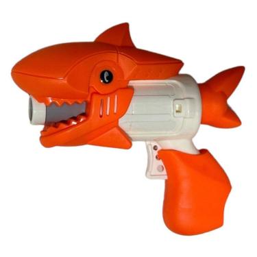 Imagem de Brinquedo Lançador De Dardos Do Tipo Nerf Tubarão Dinossauro Com 3 Dardos laranja