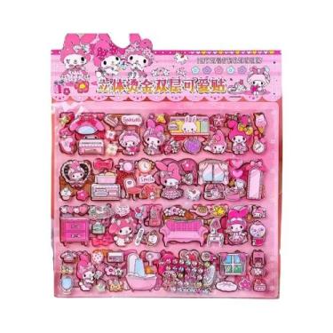 Imagem de Adesivos 3D De Camada Dupla Grandes E Divertidos Sanrio Kuromi Melody 