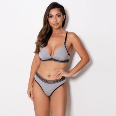Imagem de Conjunto Básico Bojo Soft Cor:Viés PretoTamanho:GG - MTX Lingerie, Vié