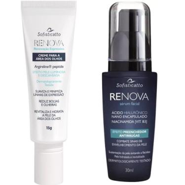 Imagem de Kit Reparador Facial Serum Preenchedor de Rugas e Creme Olhos Remove O
