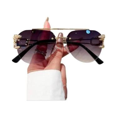 Imagem de Óculos De Sol Vintage Unissex Estilo Piloto Sem Armação Com Lentes Gra