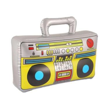 Imagem de Rádio Boombox Inflável Com Tema Hip Hop Dos Anos 80 E 90 Com Microfone