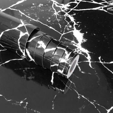 Imagem de Papel Adesivo para Cozinha Revestimento Marmore 5M x 60cm - Open Star,