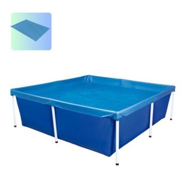 Imagem de Kit Piscina Estrutural Quadrada 2000 Litros + Forro para Piscina MOR