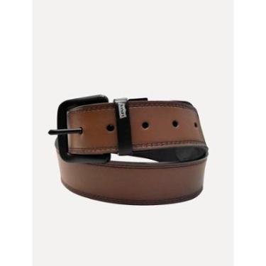 Imagem de Cinto Levis Masculino Couro Dark Metal Preto/Marrom-Masculino