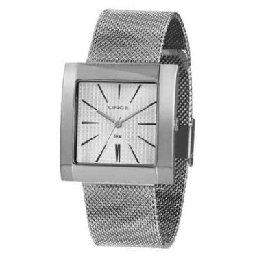 Imagem de Relógio Lince Feminino Ref: Lqm4654l B1sx Retangular Prateado-Feminino