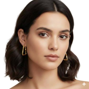 Imagem de Brinco Feminino Argola  Maria Banhado a Ouro Semi Jóia Juliana Prado 39103