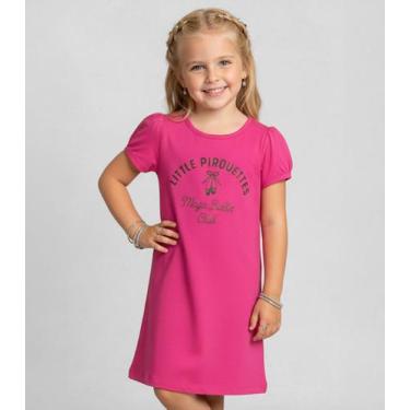 Imagem de Vestido Infantil Manga Curta Estampado Select Rosa, 4, Rosa