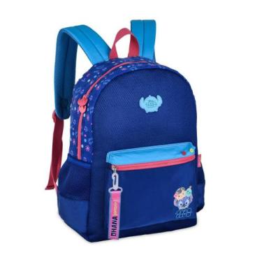 Imagem de Mochila Bolsa Escolar Costas Infantil Stitch Tsumn Florido - Clio