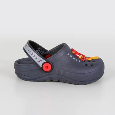 Imagem de Clog Babuch Sonic Grendene Kids 23382 Preto, Cinza, Preto, Bv787, 26