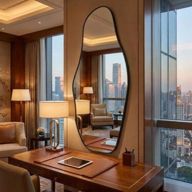 Imagem de Espelho Orgânico Lopazzi Corpo Inteiro 150cm Grande Decorativo Quarto 