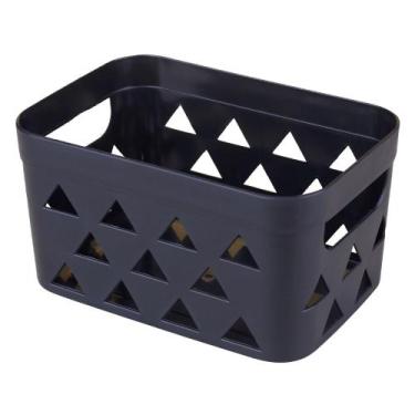 Imagem de Cesto Organizador Cazza Tangram Preto 1,8L, UNICA