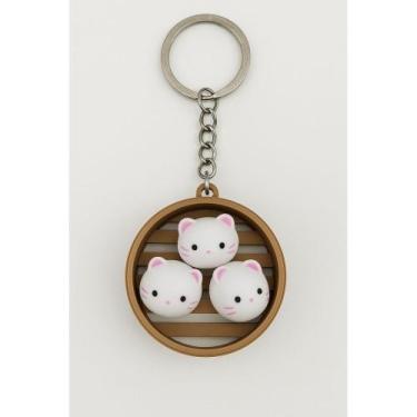 Imagem de Chaveiro criativo dim sum gatinho fofo em miniatura em impressão 3d - 