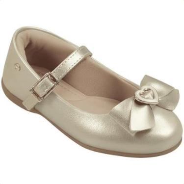 Imagem de Sapatilha Sapato Infantil Pampili Bailarina Festa Laço Coração Metalizado-Feminino