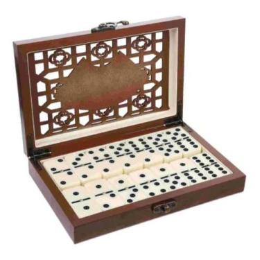 Imagem de Jogo De Dominó Profissional Caixa Premium Madeira 28 Peças JG172003 - 