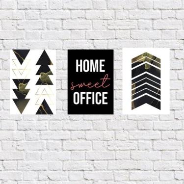 Imagem de Kit 3 Placas Decorativas Home Office 18x27cm
