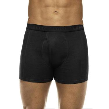 Imagem de Cueca Boxer Lupo Canelada com Abertura - 660-002, Preto, G