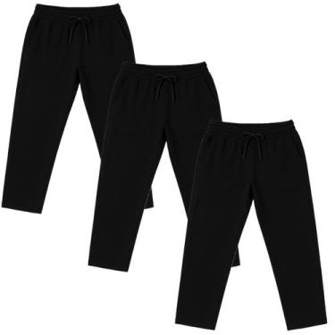 Imagem de Kit 3 calças de moletom Plus Size masculina feminina tradicional 3 bol