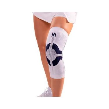 Imagem de Joelheira PRO Knit 3D N1 Sport Branco e Azul Tamanho M