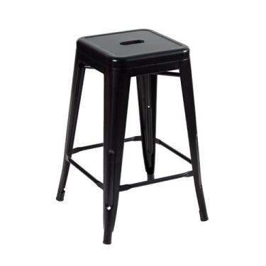 Imagem de Banqueta Laráz Iron Tolix média para bancada 61 cm - Preto - Laraz