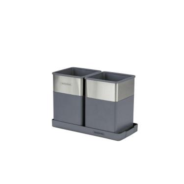 Imagem de Organizador Multiúso Simétrico para Banheiro e Penteadeira em Aço Inox e Poliestireno c...